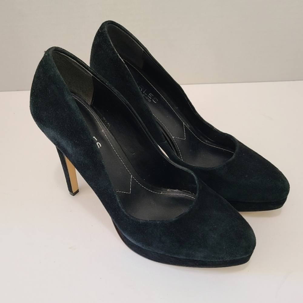 Black Charles David Suede Platform Heels Size 7.5 - Picture 1 of 6